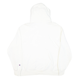 CHAMPION Mens White Pullover 2XL Cotton Blend Hoodie Drawstring Band Collar Long