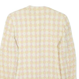 BON GENIE Womens Yellow & White Checked Wool Blend Button Jacket XXS Woven