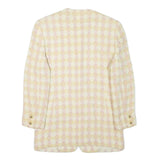 BON GENIE Womens Yellow & White Checked Wool Blend Button Jacket XXS Woven