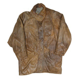 Womens Brown Button Jacket M Polyester Blend Plain Vintage Style Casual Wear