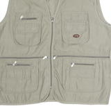 JIN JAO Mens Beige Cotton Utility Jacket L Classic Active Free Fashion Zip
