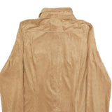 AMISU Womens Beige Shirt M Button Front Faux Suede Casual Stylish