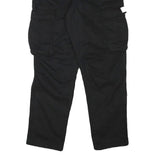 ZARA Mens Relaxed Black Cotton Blend Cargo Trousers W32 L28 Casual Utility Style