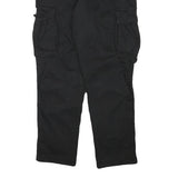 ZARA Mens Relaxed Black Cotton Blend Cargo Trousers W32 L28 Casual Utility Style