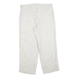 MANCHESTER Womens Relaxed Linen White Trousers W36 L28 Zip Closure Casual Summer