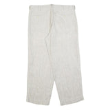 MANCHESTER Womens Relaxed Linen White Trousers W36 L28 Zip Closure Casual Summer