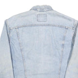 LEVI'S Mens Blue Cotton Denim Jacket L Button Plain Casual Stylish Classic