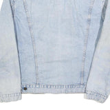 LEVI'S Mens Blue Cotton Denim Jacket L Button Plain Casual Stylish Classic