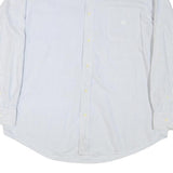 CHAPS Mens Blue & White Striped Shirt XL Button-Down Collar Cotton Blend