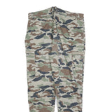 TALLY WEIJL Womens Cotton Blend Green Brown Camouflage Regular Tapered Trousers