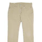 LEVI'S Mens Slim Fit Beige Cotton Blend Trousers W34 L34 Casual Zip Closure