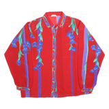 EIFFEL Womens Red & Purple Printed Shirt Long Sleeve Collared M Button Up