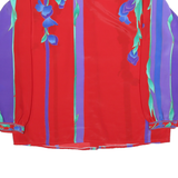 EIFFEL Womens Red & Purple Printed Shirt Long Sleeve Collared M Button Up