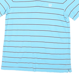 CHAPS Mens Blue & White Striped Short Sleeve Polo Shirt M Cotton Casual