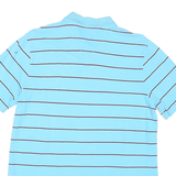 CHAPS Mens Blue & White Striped Short Sleeve Polo Shirt M Cotton Casual