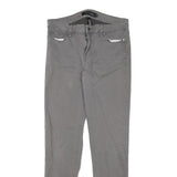 CALVIN KLEIN Womens Slim Grey Cotton Blend Slim Leg Trousers W30 L30 Stylish Zip