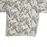 HAWAIIAN TROPIC Mens Beige & Blue Tropical Print Shirt XL Cotton Summer Casual