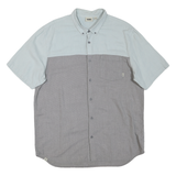 VANS Mens Blue & Grey Cotton Blend Shirt XL Button Front Casual Summer