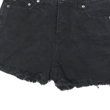 LEVI'S Womens Black Denim Cut-Off Shorts XS W26 Raw Hem Casual Summer