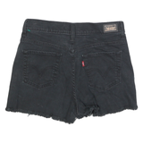 LEVI'S Womens Black Denim Cut-Off Shorts XS W26 Raw Hem Casual Summer