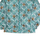 SUNTERRA Womens Green Polyester Blend Zip Jacket M Printed Pattern Lightweight