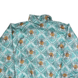 SUNTERRA Womens Green Polyester Blend Zip Jacket M Printed Pattern Lightweight