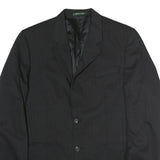 LAUREN RALPH LAUREN Mens Black Cotton Pinstripe Classic Jacket L Tailored Button