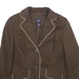 GAP Womens Brown & Beige Cotton Blend Tailored Blazer Jacket UK 8 Button Closure