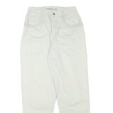 NEWPORT Womens Cotton Blend White Relaxed Trousers W28 L30 Casual Zip Closure