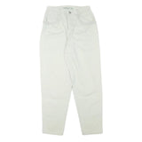 NEWPORT Womens Cotton Blend White Relaxed Trousers W28 L30 Casual Zip Closure