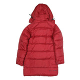 HELLY HANSEN Womens Red Down Jacket S Long Sleeve Zip Hooded Warm Outdoor