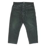 CARHARTT Mens Relaxed Green Cotton Blend Corduroy Trousers W36 L25 Casual
