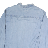 COLUMBIA Mens Blue Denim Shirt L Cotton Casual Long Sleeve Button Down
