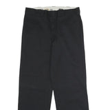 DICKIES Mens Polyester Blend Black Classic Straight Trousers W32 L30 Workwear