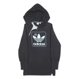 ADIDAS Womens Black Hoodie S ¼ Zip Logo Cotton Sweatshirt Casual