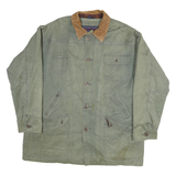 CHAPS RALPH LAUREN Mens Green Cotton Casual L Jacket Button Collar Classic