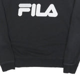 FILA Womens Black Crew Neck M Sweatshirt Cotton Blend Logo Casual Pullover