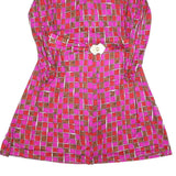 FRANCOISE DESARBRE Womens Pink & Brown Geometric Mini Dress Polyester Blend Long