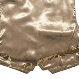 IDEA Womens Blue Brown Cream Patchwork Button Jacket L Patterned Waistcoat Satin