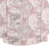 JEAN MASERIC Mens Pink & Grey Patterned Long Sleeve Shirt L Polyester Casual