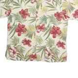 PAUHANA Mens Cream & Red Floral Cotton Hawaiian Shirt XL Casual Summer Short