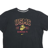 NIKE Mens Black USMC Graphic T-Shirt 2XL Short Sleeve Crew Neck Military Logo