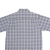 DICKIES Mens Blue & Brown Check Shirt M Cotton Short Sleeve Casual Classic
