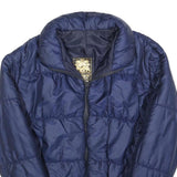 ALASKA Womens Blue Bomber Jacket S Polyester Blend Plain Zip Closure
