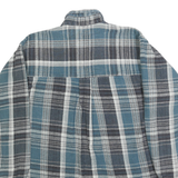 WINTER RUN Mens Blue Black & White Check Shirt L Casual Cotton Long Sleeve