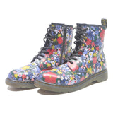 DR MARTENS Floral Womens Lace-Up Boots Leather UK 5 Colourful Patterned