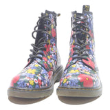 DR MARTENS Floral Womens Lace-Up Boots Leather UK 5 Colourful Patterned