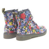 DR MARTENS Floral Womens Lace-Up Boots Leather UK 5 Colourful Patterned