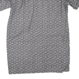 ACKERMANN Mens Grey Pattern Cotton Blend Shirt L Casual Summer Stylish