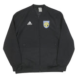 ADIDAS Mens Black FC Oberdiessbach Logo Zip Jacket L Polyester Blend Plain